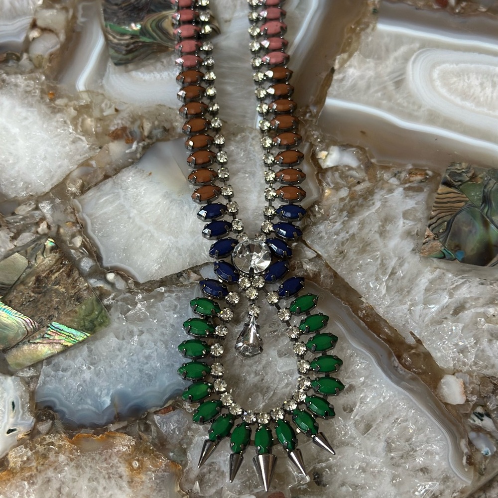 ✨Statement Crystal Necklace – Bold, Colorful, and Glamorous! ✨